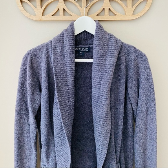 Barefoot Dreams Open Front Cardigan Sweater Blue/Gray Sz XS/S - Picture 2 of 10